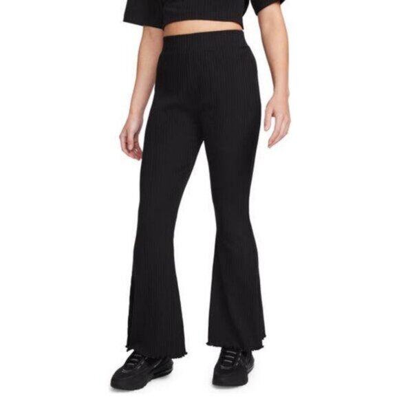 Nike High Waisted Ribbed Flare Leg Pant Size Small - Picture 1 of 7